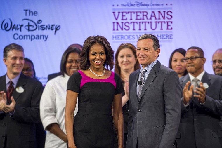 Image: First Lady Michelle Obama And Disney Chairman And CEO Robert A. Iger Provide Keynote Addresses At Disney's First-Ever 'Veterans Institute'
